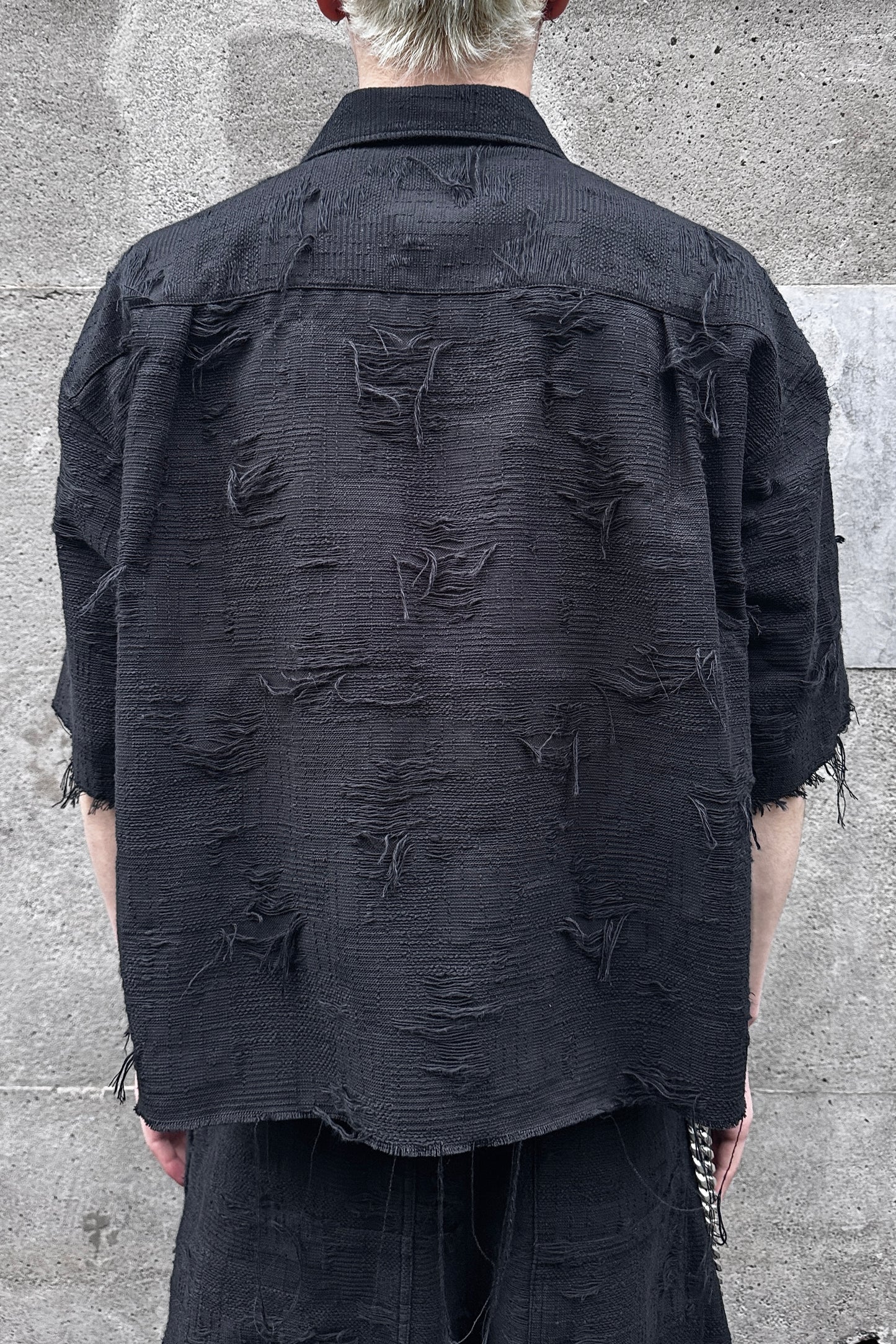 OVERSIZED BORO JACQUARD SHIRTS (feat.MINUS) / BLACK