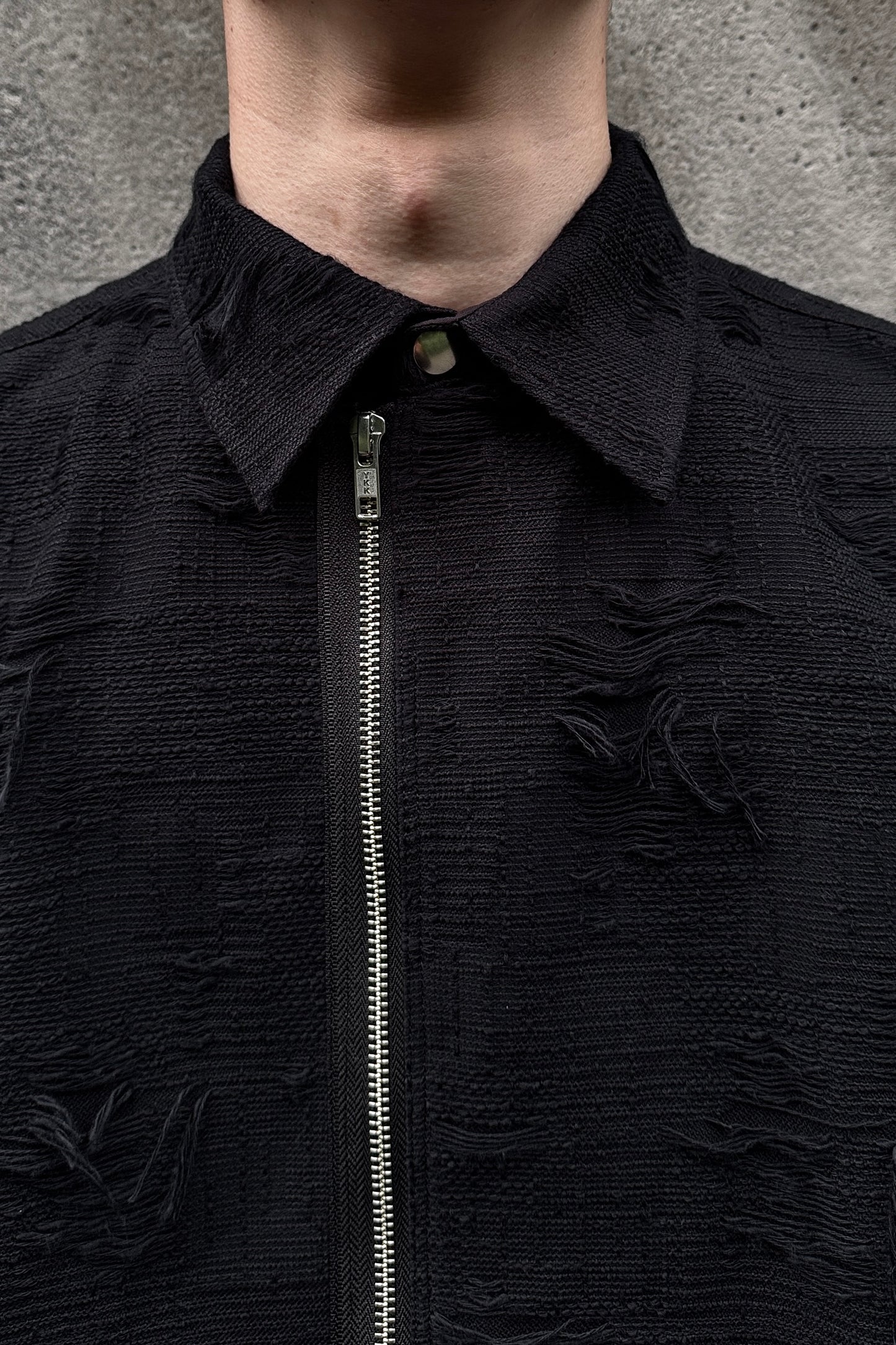 OVERSIZED BORO JACQUARD SHIRTS (feat.MINUS) / BLACK