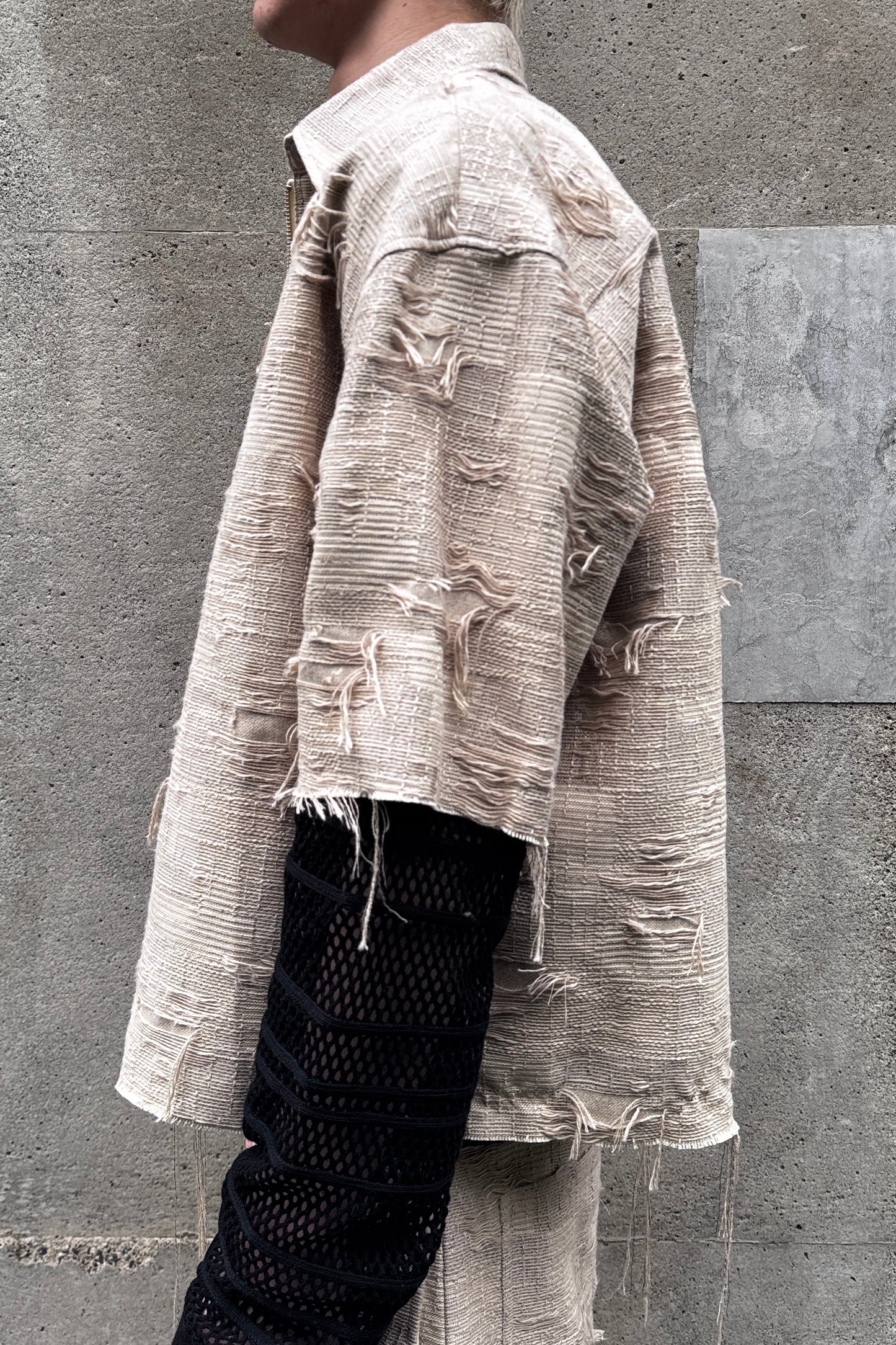 OVERSIZED BORO JACQUARD SHIRTS (feat.MINUS) / DUSTY BEIGE