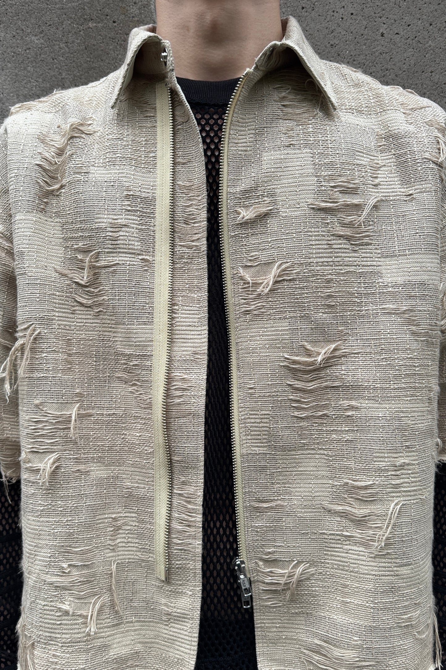 OVERSIZED BORO JACQUARD SHIRTS (feat.MINUS) / DUSTY BEIGE