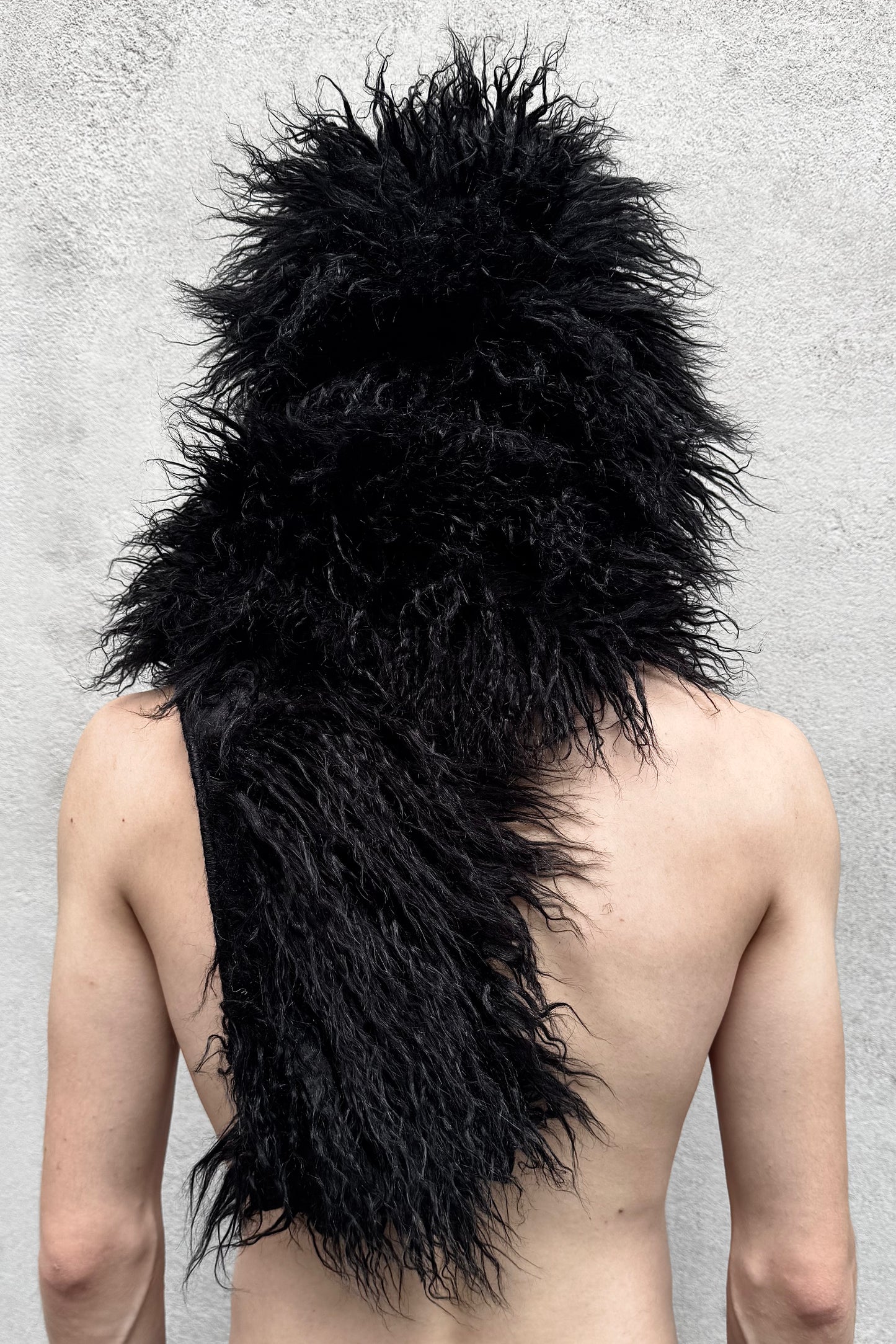 HAIRY FUR SCARF CAP