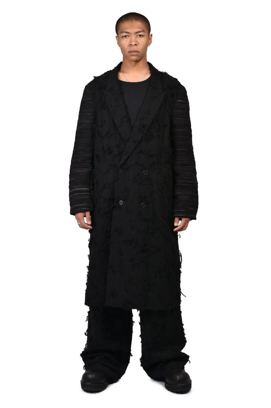 ×T.A.S BORO JACQUARD OFFICER COAT / BLK