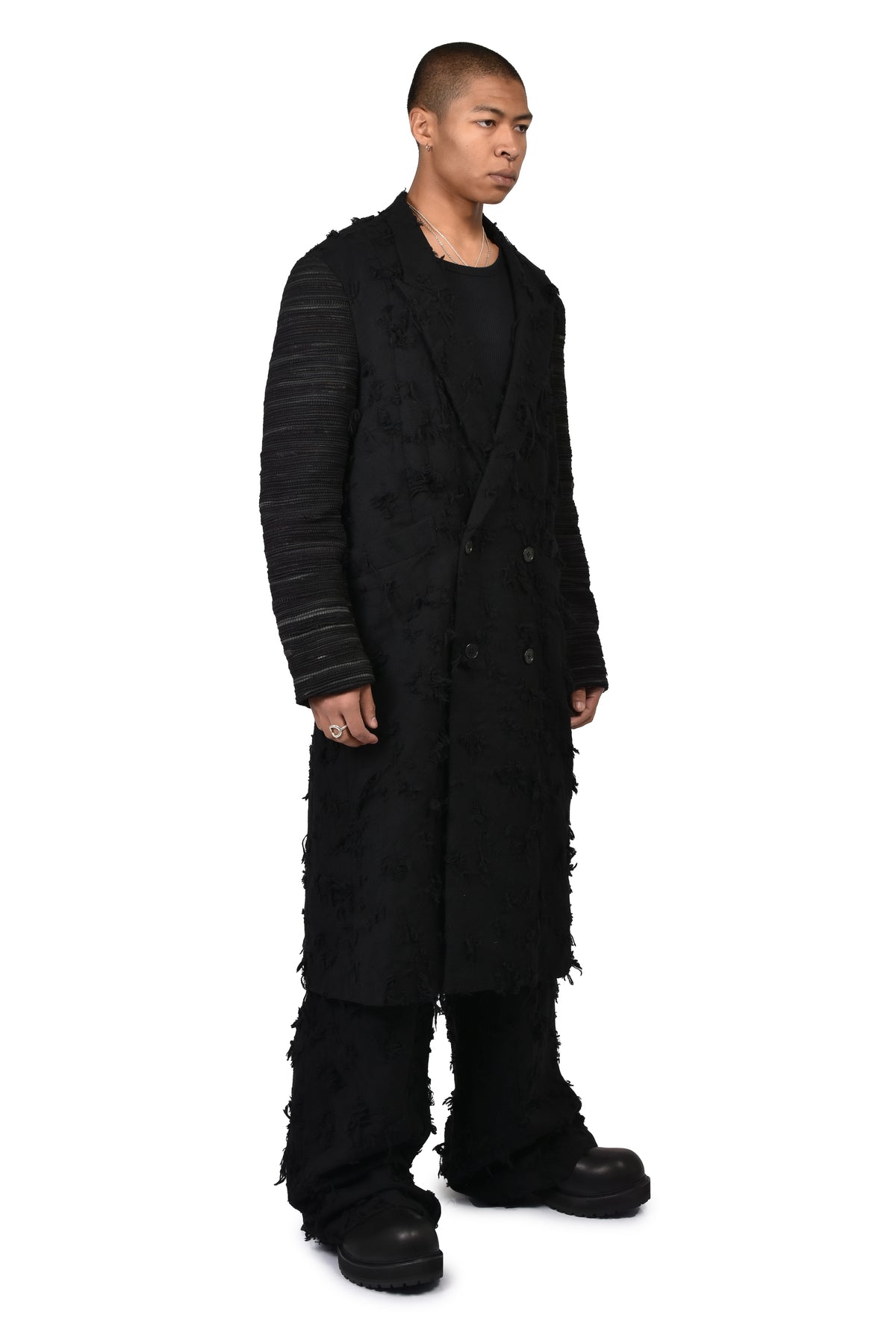 ×T.A.S BORO JACQUARD OFFICER COAT / BLK