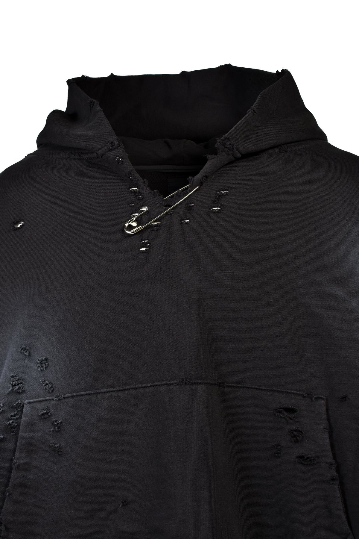 CROPPED LOOSE HOOD / FADED BLK