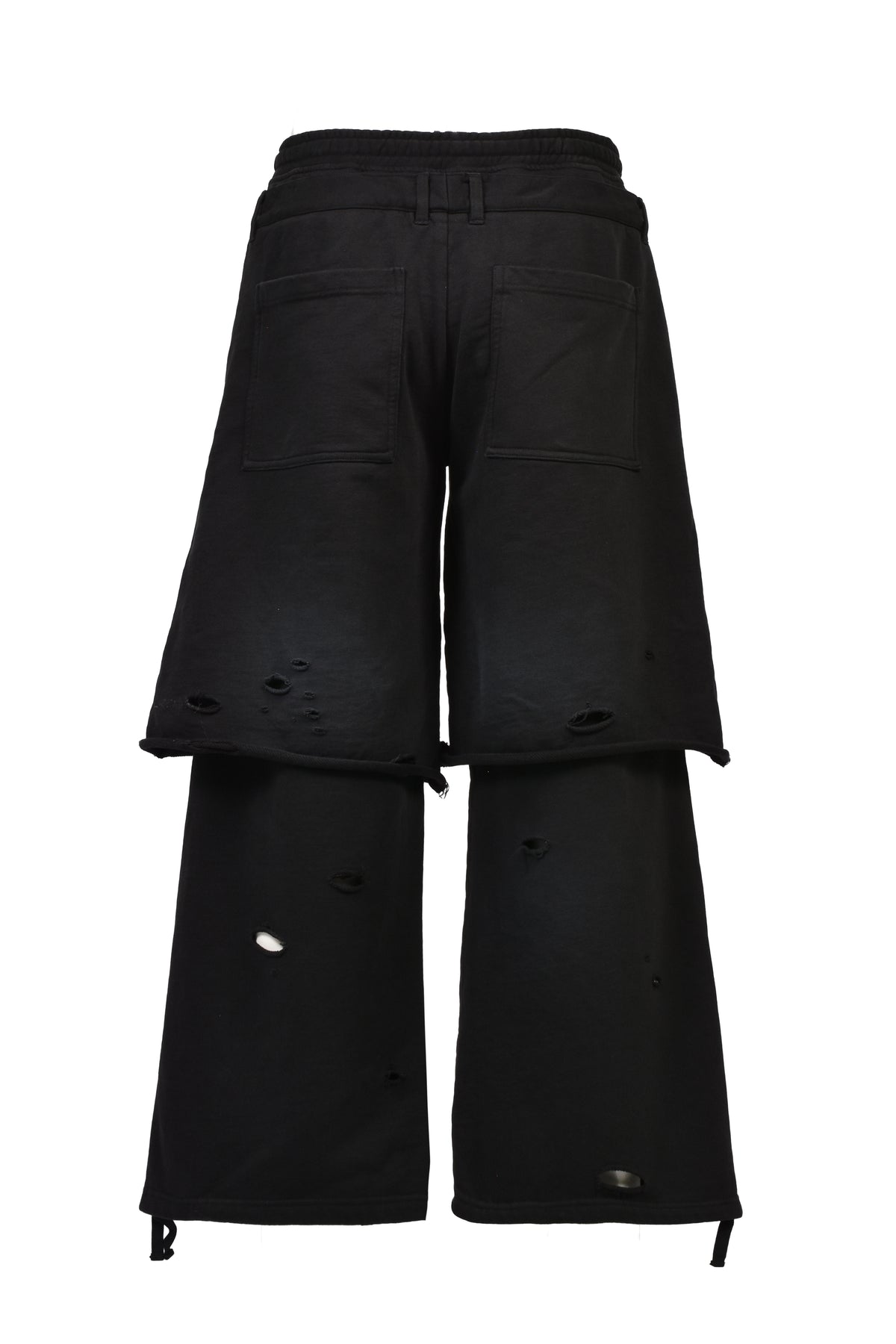 LAYERED SWEAT TROUSER / FADED BLK