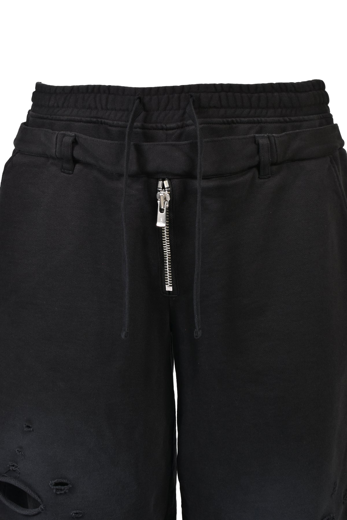 LAYERED SWEAT TROUSER / FADED BLK