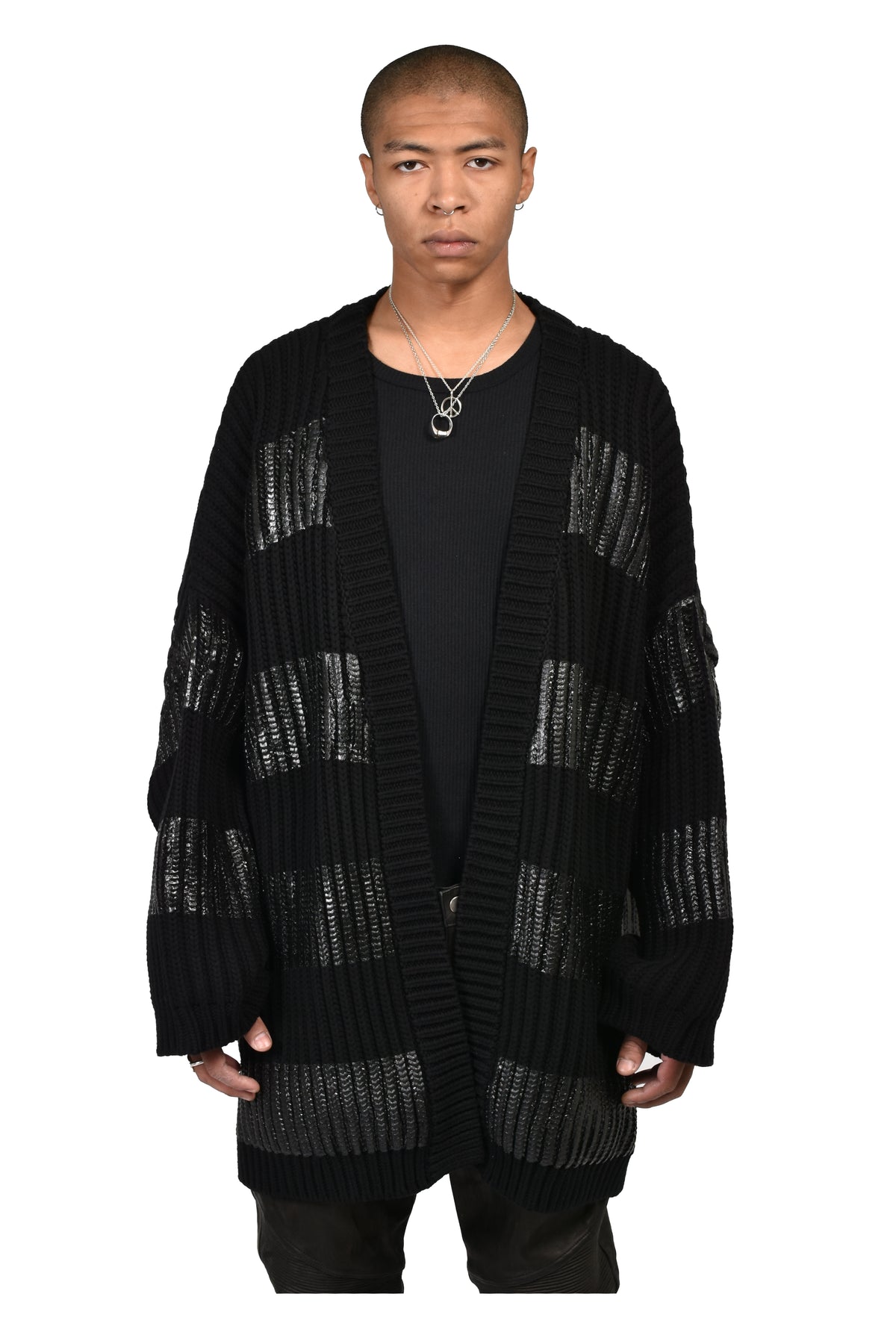 NOIR WAXED MEGA CARDIGAN / WAXED BLK