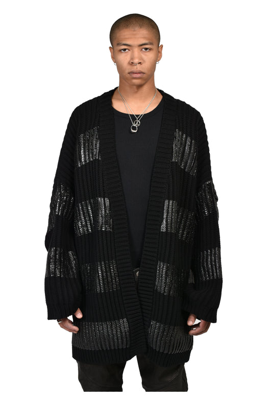 NOIR WAXED MEGA CARDIGAN / WAXED BLK