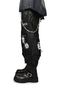 x MINUS CRUST LEATHER SHORTS / BLK