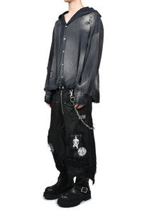 x MINUS CRUST LEATHER SHORTS / BLK
