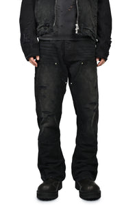 DIRTY DOUBLE KNEE FLARE / FADED BLK
