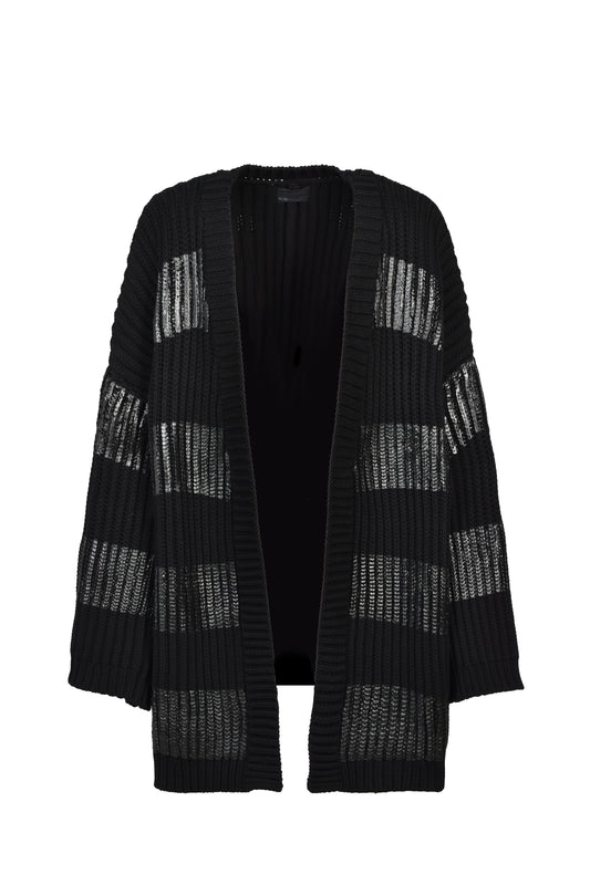 NOIR WAXED MEGA CARDIGAN / WAXED BLK