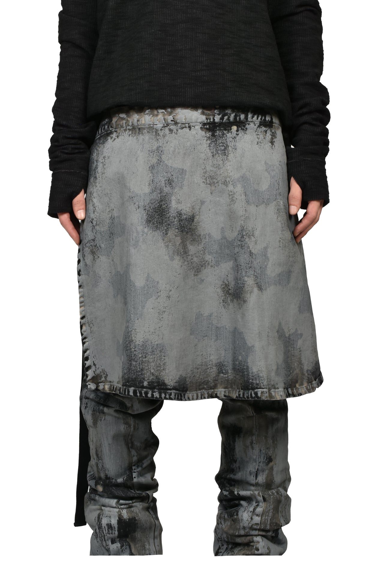 RUSTY WAXED WRAP SKIRT / RUSTY GRY