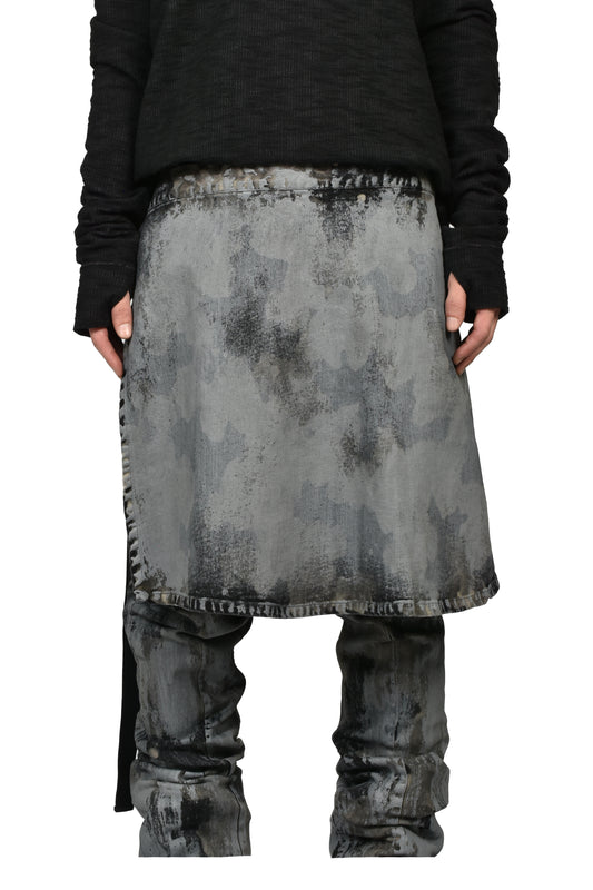 RUSTY WAXED WRAP SKIRT / RUSTY GRY