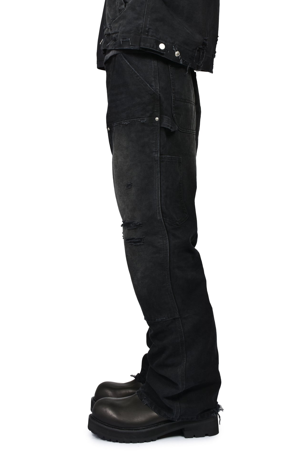 DIRTY DOUBLE KNEE FLARE / FADED BLK