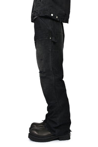 DIRTY DOUBLE KNEE FLARE / FADED BLK
