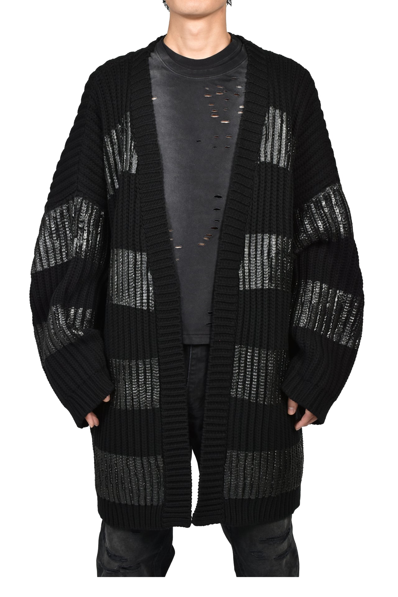 NOIR WAXED MEGA CARDIGAN / WAXED BLK