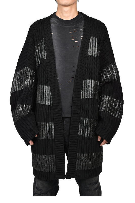 NOIR WAXED MEGA CARDIGAN / WAXED BLK