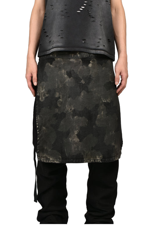 RUSTY WAXED WRAP SKIRT / RUSTY BLK