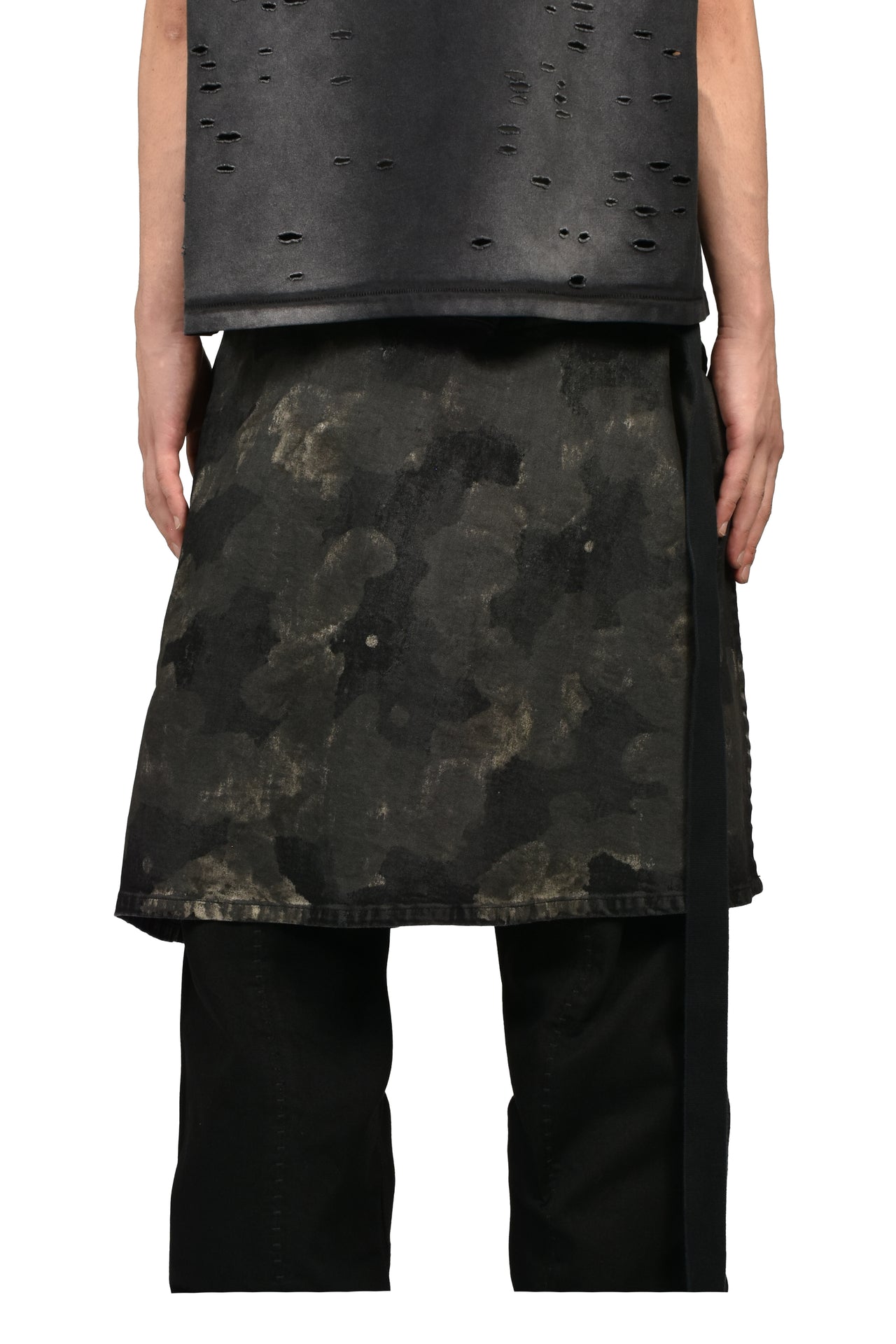 RUSTY WAXED WRAP SKIRT / RUSTY BLK