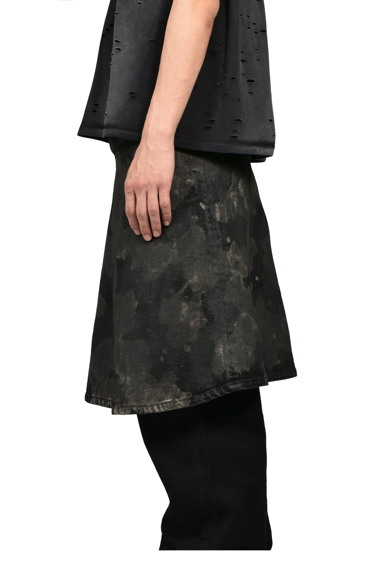 RUSTY WAXED WRAP SKIRT / RUSTY BLK