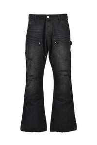 DIRTY DOUBLE KNEE FLARE / FADED BLK