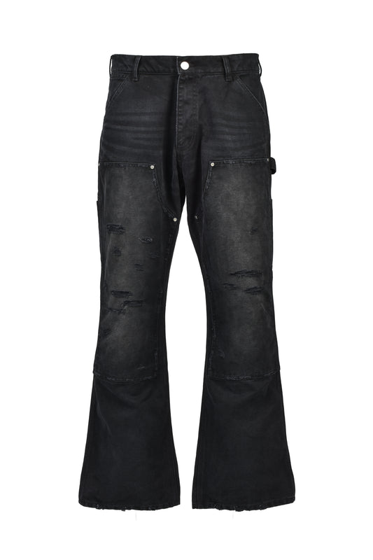 DIRTY DOUBLE KNEE FLARE / FADED BLK