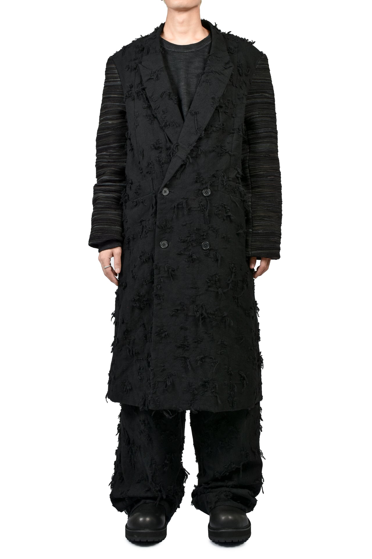 ×T.A.S BORO JACQUARD OFFICER COAT / BLK