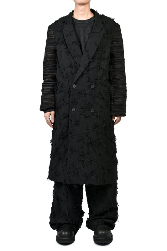 ×T.A.S BORO JACQUARD OFFICER COAT / BLK