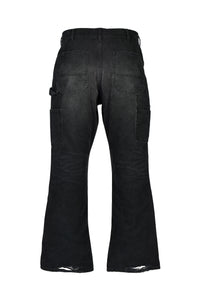 DIRTY DOUBLE KNEE FLARE / FADED BLK