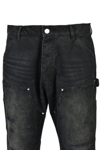 DIRTY DOUBLE KNEE FLARE / FADED BLK