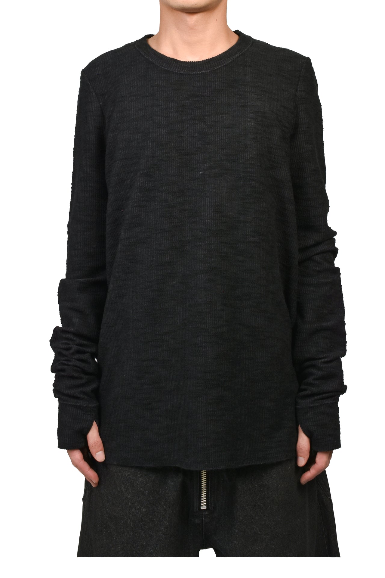 SLAB RIB L/S T / BLK