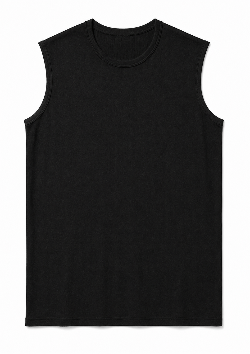 SLEEVELESS RIB T-SHIRT / BLK