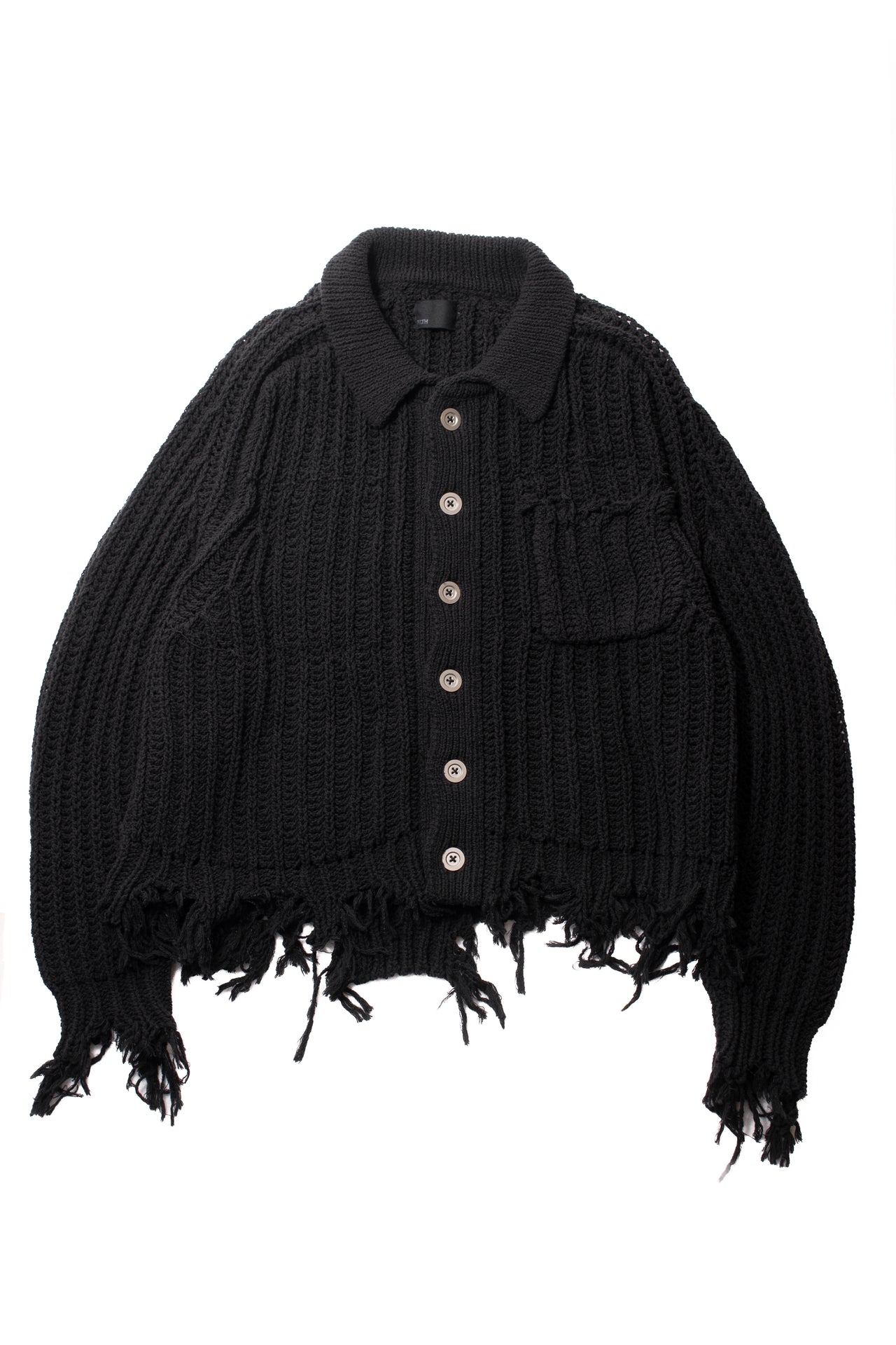 BUTTON UP KNIT JKT / BLK