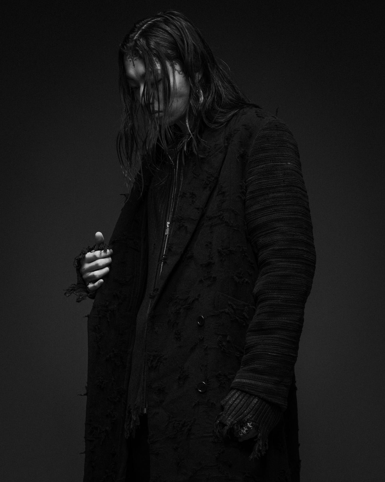 ×T.A.S BORO JACQUARD OFFICER COAT / BLK