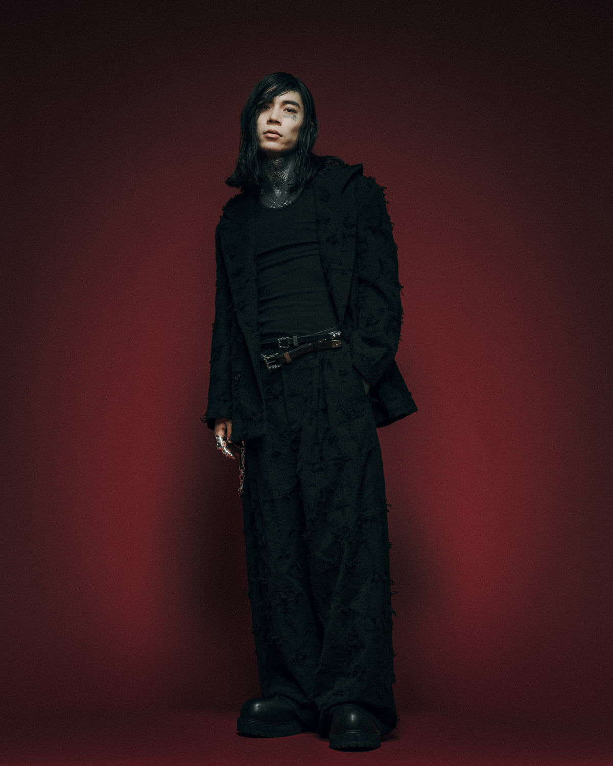 BORO JACQUARD SLACKS / BLK