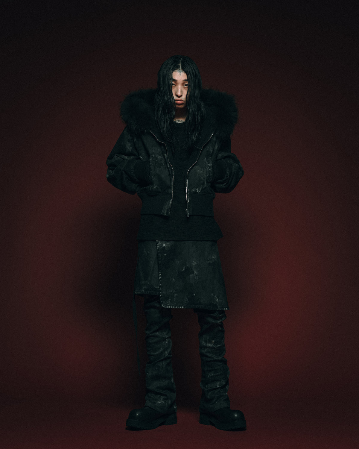 KIEFER WAXED BOMBER / RUST BLK
