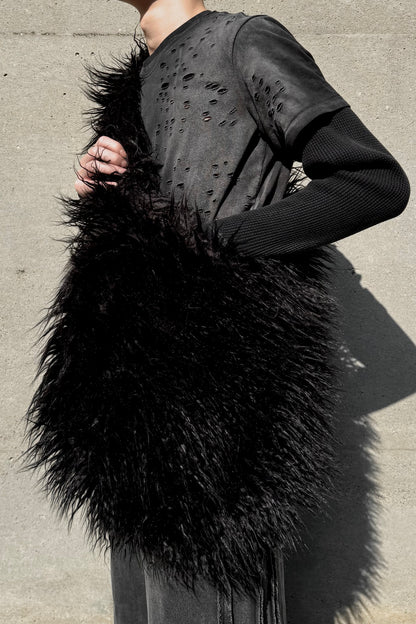 HAIRY FUR OVERSIZED SHOULDER BAG