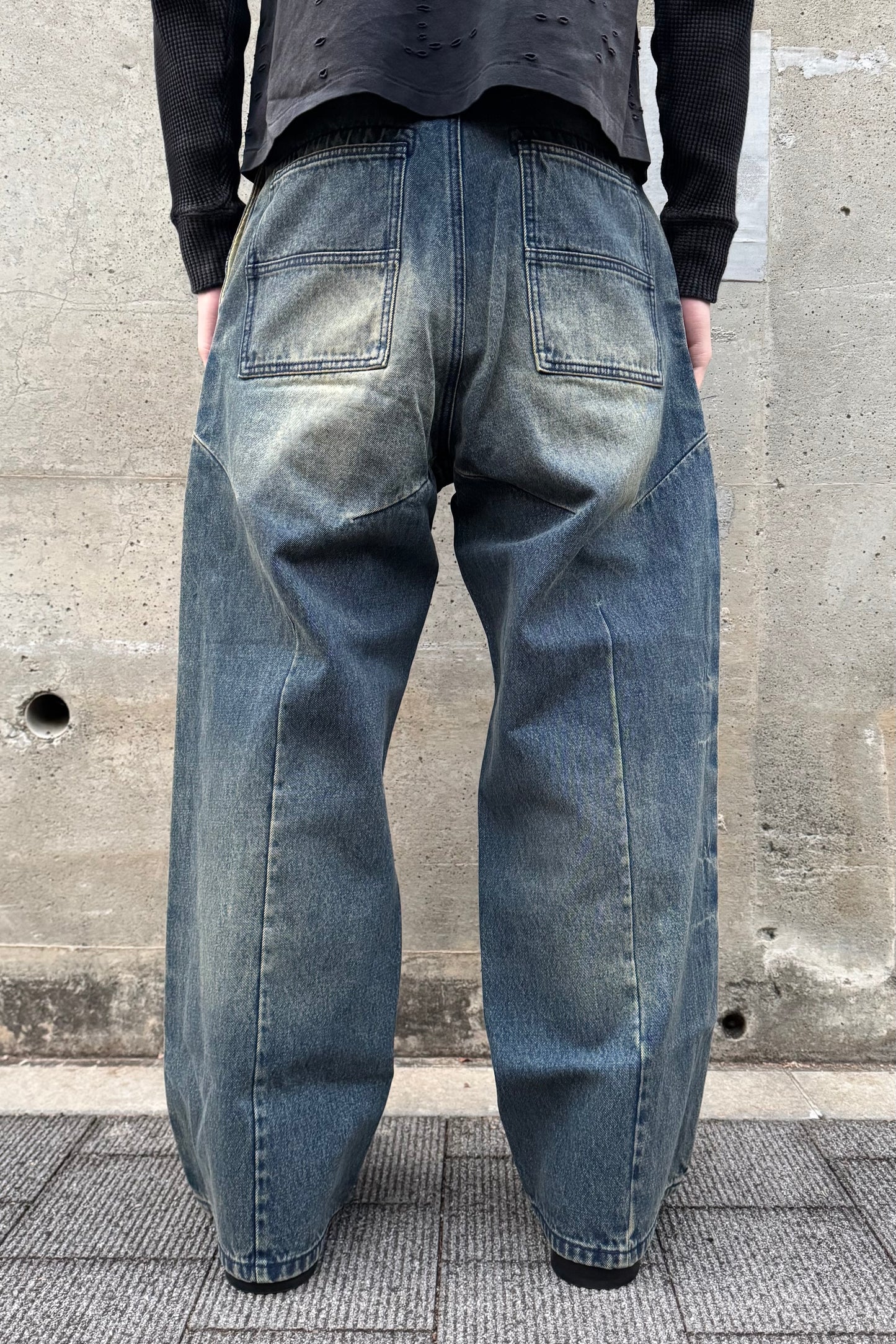 FRONT ZIP BAGGY DENIM / DARK INDIGO