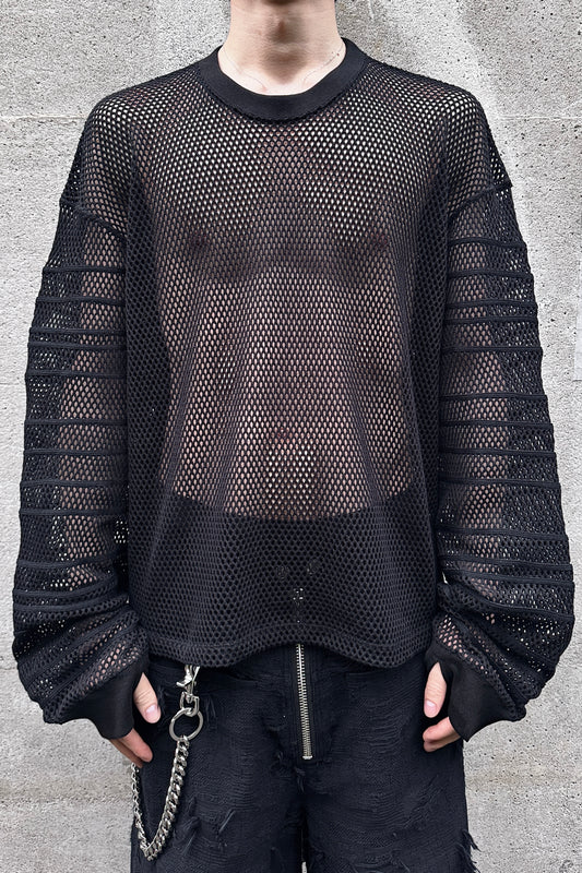 LOOSE SHADOW SLEEVE MESH PULLOVER