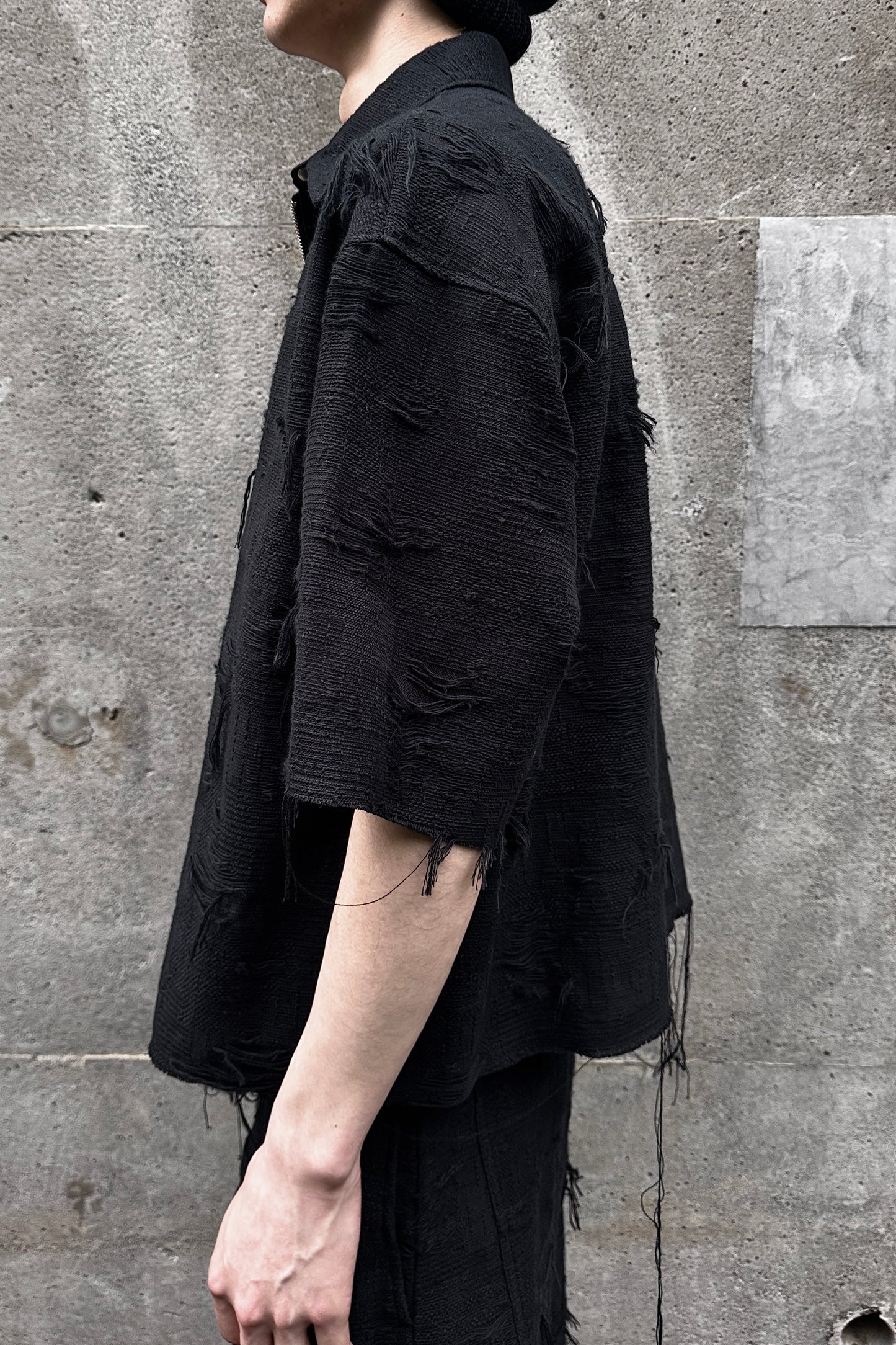 OVERSIZED BORO JACQUARD SHIRTS (feat.MINUS) / BLACK