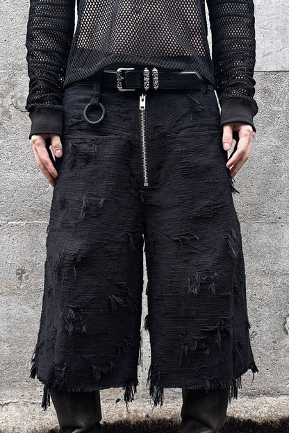 BORO JACQUARD BAGGY SHORTS (feat.MINUS) / BLACK