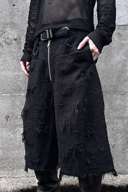BORO JACQUARD BAGGY SHORTS (feat.MINUS) / BLACK
