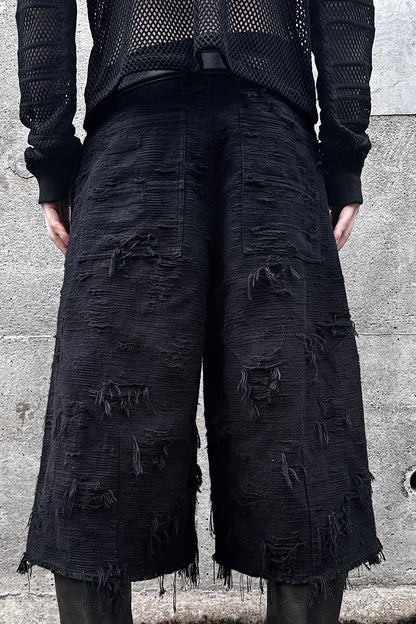 BORO JACQUARD BAGGY SHORTS (feat.MINUS) / BLACK