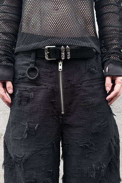 BORO JACQUARD BAGGY SHORTS (feat.MINUS) / BLACK