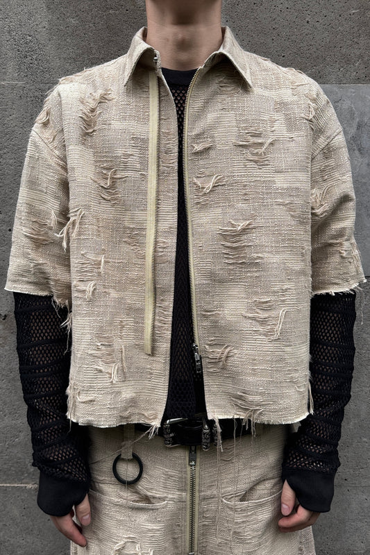 OVERSIZED BORO JACQUARD SHIRTS (feat.MINUS) / DUSTY BEIGE