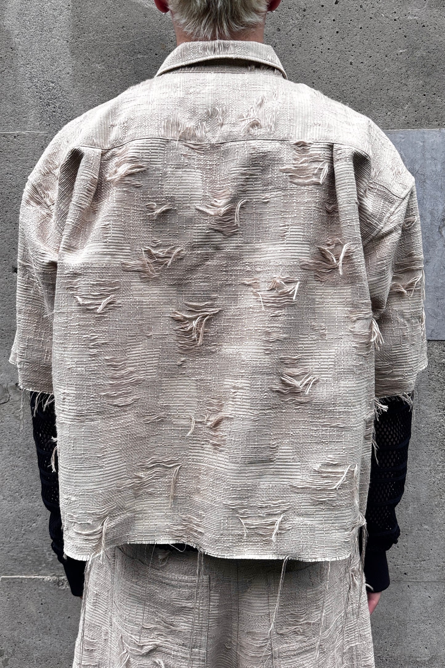 OVERSIZED BORO JACQUARD SHIRTS (feat.MINUS) / DUSTY BEIGE