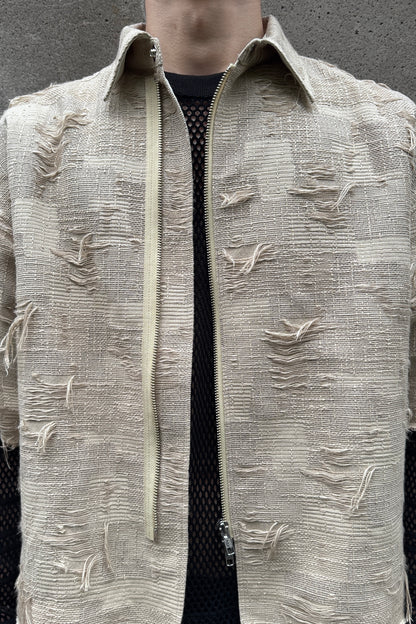OVERSIZED BORO JACQUARD SHIRTS (feat.MINUS) / DUSTY BEIGE