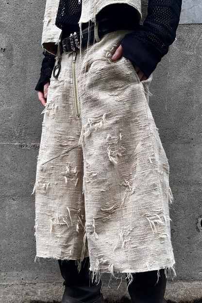 BORO JACQUARD BAGGY SHORTS (feat.MINUS) / DUSTY BEIGE