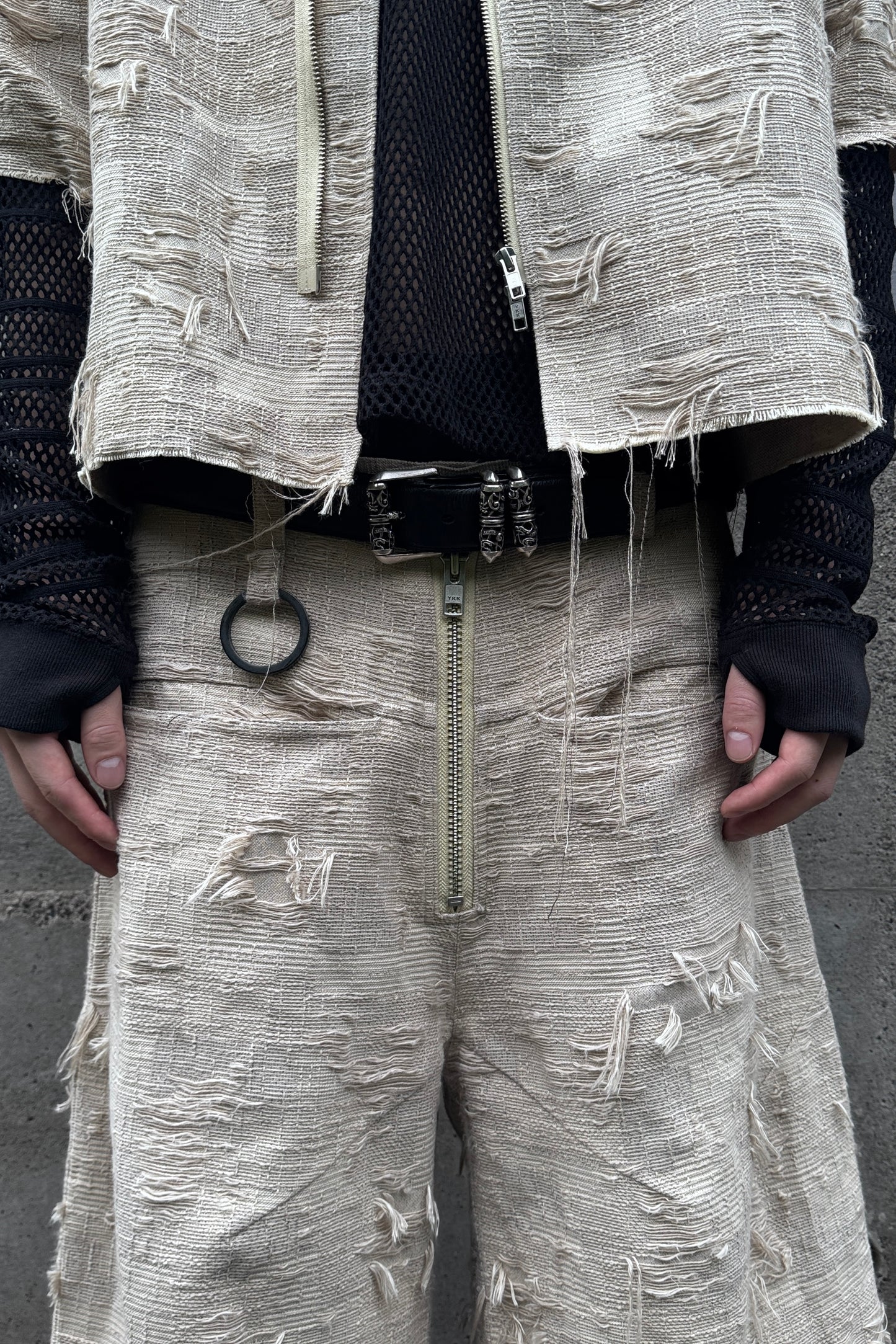 BORO JACQUARD BAGGY SHORTS (feat.MINUS) / DUSTY BEIGE
